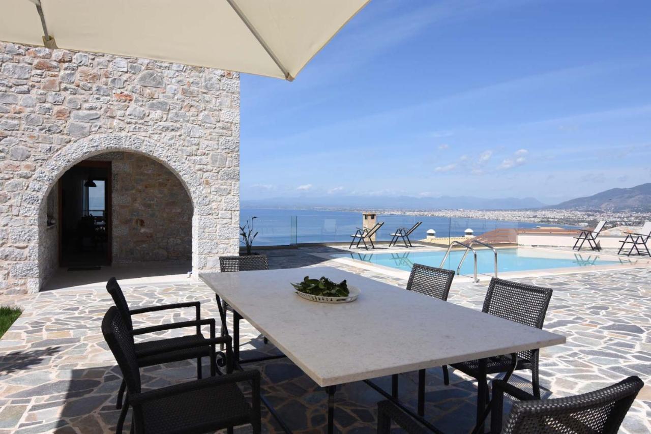 Villa Dafni - Infinite Sea Vistas With Private Pool Каламата Экстерьер фото