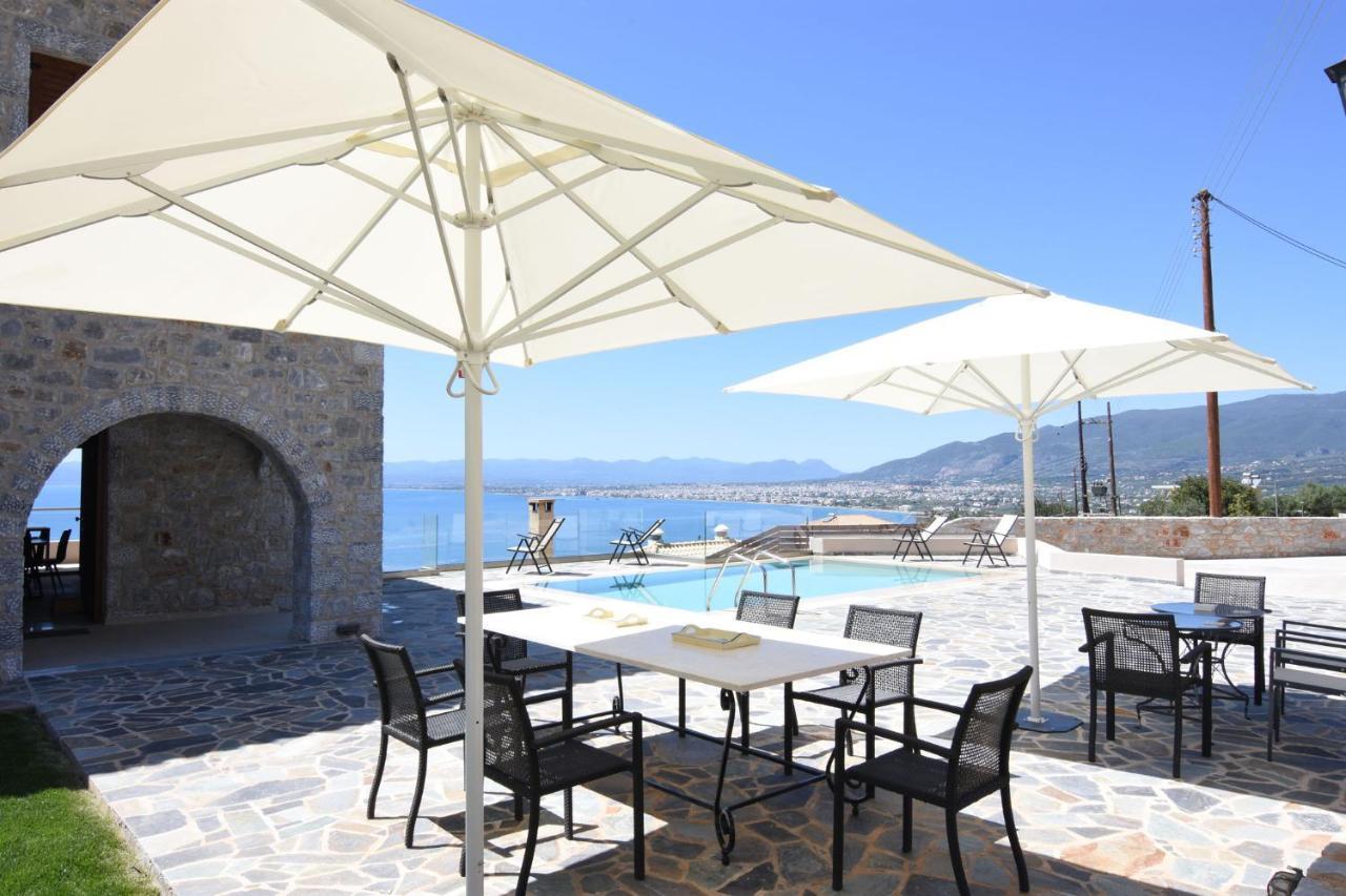 Villa Dafni - Infinite Sea Vistas With Private Pool Каламата Экстерьер фото